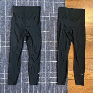 Two (2) Pair of Nike "One" Maternity Yoga Pants/Leggings - Medium (8-10)